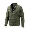 Men's Jackets 2023 Winter Autumn Men's Casual Coat Lattice Cotton Padded Outdoor Clothes Stand Collar Fashion Cool