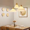 Hängslampor japansk stil veckad restaurang wabi-sabi vindlampa hemvist bar sovrum sovrum trä ljuskrona