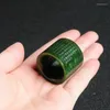 Klaster pierścieni Naturalny szpinak zielony jaderz jadecie z czarną kropką jak boro miód serce i certyfikat męskiego ringu tianyu pierścień