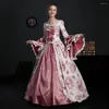 Robes décontractées 2023 Arrivées Renaissance Rose Floral Lady Colonial Conte de Fées Robe Victorienne Rococo Baroque Princesse Robe Costume de Théâtre