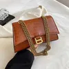 Fashion One shoulder Bag Women Crocodile Pattern French Stick Small Square Bag Texture Portable Crossbody Bag Hourglass