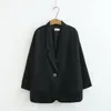 Women's Suits Plus Size XL-4XL Drop Shoulder Blazer Black Blue Spring Autumn Oversized Elegant Coats & Blazers