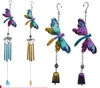 Estatuetas decorativas dragonfly fingling metal pintura de vidro artesanal ornamentos pendurados pingentes domésticos criativos azul e roxo são