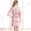 Dames slaapkleding vrouwen zijden gewaad nachthemd set peignoir satijnen pyjama's bloemen kimono badjas