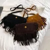 Evening Bags 2023 Autumn Brand Shoulder For Women Faux Suede Purses And Handbags Bohemian Crossbody Bag Female Luxury Design Sac A Main