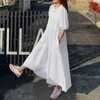 Casual Kleider 2023 Sommer Puff Sleeve Kleid Mode frauen Rüschen Sommerkleid Solide Maxi Vestidos Weibliche Hohl Robe ÜbergroßenCasual