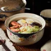 Tigelas 8 em japonês tigela de ramen instantânea japonesa com tampa de cerâmica de grande capacidade para salada de macarrão sopa de cozinha doméstica de mesa de mesa