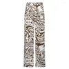 Pantalon féminin 2023 Zebra Imprimé occasionnel taille haute taille Fashion Fashion Skinny Long Pantal