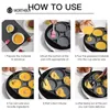 Pans WORTHBUY Multifunctional Frying With FourHole NonStick Saucepan For Breakfast Maker Omelet Steak Egg cake Cookware 230204