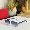 Heiße Luxus Vintage Herren Designer Sonnenbrille für Männer Mans Womens Frauen randlose quadratische hölzerne Beine Design -Schutzlinsen Mode -Sonnenbrille Mode Brille