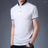 Herrpolos tfu män 2023 grundläggande avslappnad sommarpolo skjortor 8 färg solid kort ärm andas andas masculina hombre plus storlek 4xl