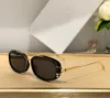 Oval Sunglasses for Women Men Gold Metal/Dark Grey Lens Shades Designer Sunglasses Glasses UV400 Eyewear with Box