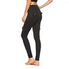 Pantalons actifs de Yoga pour femmes, collants élastiques, hanches, bas, poches, boutons longs