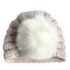 Beanies Beanie/Skull Caps Baby Turban Hedging Hat Ears Knotted Autumn Winter Soft Fur Ball Knitted Pom Kids Warm Beanie Cap