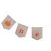 Party Decoration ONE Flag Banner First Birthday Burlap High Pumpkin Pennant Baby Shower Boy Decorations