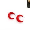 Hoop Earrings 2023 Cute Glossy Crescent Women Geometric Moons Acrylic Resin Stylish Acetate Jewelry Gift E19013