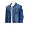 Heren Jackets heren herfst losse tooling casual denim jas groot formaat plus fluwelen getijmerk