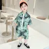 Clothing Sets Baby Boy Clothes Set Summer 2023 Casual Vintage Print Short Sleeve Top Shorts 2PCS For Kids Infant Suit 2-11Y