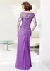 結婚式のための花嫁のドレス紫色のレースウェディングイブニングドレスxfy78696