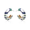 Hoop Earrings Vintage Colorful C-Shaped Enamel Thick Metal For Women Romantic Wedding Statement Party Jewelry