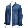 Heren Jackets heren herfst losse tooling casual denim jas groot formaat plus fluwelen getijmerk