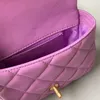 CC Bag Autres sacs 22P France Femmes Clasic Mini Flap Sacs carrés matelassés en cuir d'agneau véritable chaîne épaisse épaule en plein air Sacoche de luxe Designer sac à main Han