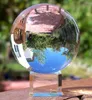 Lámpara de araña de cristal, esfera de bola curativa mágica transparente de cuarzo asiático enorme, 100MM con soporte gratuito