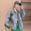 Women's Jackets Creative Contrast Color Stitching Denim Jacket Spring Autumn 2023 Design Loose Long Sleeve JacketWomen's