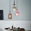 Anhängerlampen moderne kreative hängende Leuchten Esszimmer Bar Schlafzimmer LED Lampe Farbe Süßigkeiten Glas E27 Leuchtleuchte