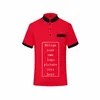 Herrpolos högkvalitativ sommar kortärmad solid färg klassisk polo skjorta anpassad tryckt po logo design för el café personal uniform