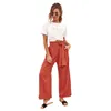 Women's Pants & Capris Lastic High Waist Women Summer2023 Wide Leg Office Lace Up Ladies Trousers Woman Fashion 2023 Pantalones Mujer