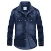 Herren lässige Hemden 2023 Frühlingsmänner Marke Cowboy Cotton Herbst Man Fashion Denim Blue Long Sleeve Shirt Männliche Kleidung M-4xlmens Sybi22