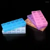 Jewelry Pouches 5 Colors Plastic Double Row Square Box Case For Storage Accessory Holder Craft Organizer Beads Display Container