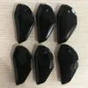 Pendentif Colliers De Mode Naturel Noir Onyx Pierre Individuel Loup Dents Forme Charme Pour Hommes Collier Fabrication De Bijoux 6 pcs