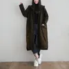 Women's Trench Coats LIMINDSPCXQQ 2023 Brown Loose Hooded Women Vintage Long Windbreaker Ladies Harajuku Casual Winter Clothing Phyl22