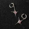 أقراط Backs kpop punk y2k pink crystal Zircon Zircon ear cuff clip clipable c clip c for women