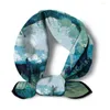 Scarves 53CM Twill Silk Scarf Woman Station Painting Square Wraps Bandana Small Hijab Foulards Tie Headband Neckerchief