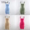 رقبة مربعة بلا أكمام bodycon فستان صغير لباس