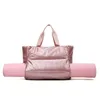 Duffel Bags Women Gym Sports Bolsa grande bolsa à prova d'água Yoga Mat Blosa Pink Weekend Duffle para fitness Sport Fitness