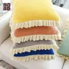 Pillow 45 45cm Lovely Flounce Knitted Sofa Throw Home Decoration Bedroom Hand Woven Soft For Living Room