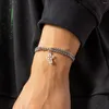 Braccialetto trasversale vuoto di TAUAM dei braccialetti di collegamento per il regalo all'ingrosso di modo di personalità di strato della lega della doppia catena degli uomini