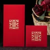 9X17.8 cm Festival Party Or Timbre Chinois Double Bonheur Rouge Enveloppe Cadeau De Mariage Argent Paquet Rectangle