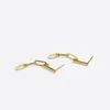 Hoop Earrings Gold Color Linked Chain Thin Long For Women Minimalist Geometric Jewelry 2023 Trendy Aretes