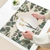 Table Mats & Pads 1pc Morandi Floral Sunflower Printing Linen Placemat For Dining Drink Home Decoration Modern Kitchen Cup PadsMats MatsMats