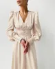 Casual Dresses Women Satin Elegant Evening Long Luxury Lantern Sleeve Single Breasted High Waist Chic Midi Robe Party Outfits