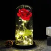 Ghirlande di fiori decorativi San Valentino Regalo creativo La rosa dura per sempre Amore Decorazione di nozze Amante Illuminazione RosaDecorazione decorativa