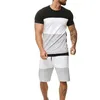 Tracksuits voor heren Contrast Kleurenkleding Set Korte mouw O-Neck T-shirt Drawing Taille Shorts