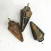 Charms 4pcs Nature Snowflake Obbistan Stone Pendants For Lovely Women Net Making Accessoires Fire Cherry Quartz Tiger Eye 32x15mm