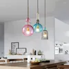 Hanglampen moderne creatieve hanglampen eetkamer bar slaapkamer led lamp kleur candyglas e27 lichtverlichting