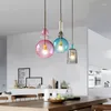 Pendant Lamps Modern Creative Hanging Lights Dining Room Bar Bedroom Led Lamp Color Candy Glass E27 Light Lighting